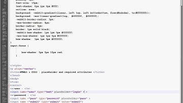 HTML5 & CSS3 : placeholder and required attributes