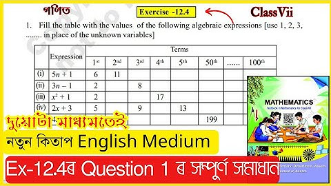 Class 7 Maths Ex 12.4 | Question 1 Solution | Algebraic Expressions | Assam SCERT Chapter 12 #V1W3R3