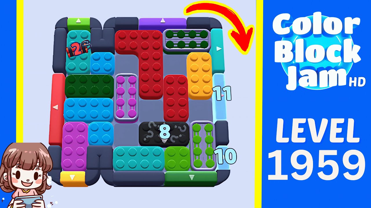 Color Block Jam Level 1057 (1959) Solution Walkthrough