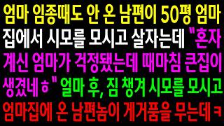 엄마 임종도 안 온 남편이 50평 엄마집에서 시모를 모시고 살자는데 혼자 계신 엄마가 걱정됐는데 때마침 큰집이 생겼네ㅎ 짐 챙겨 시모를 모시고 엄마집에 온 남편놈이 게거품 무는데ㅋ 엄마 임종도 안 온 남편이 50평 엄마집에서 시모를 모시고 살자는데 혼자 계신 엄마가 걱정됐는데 때마침 큰집이 생겼네ㅎ 짐 챙겨 시모를 모시고 엄마집에 온 남편놈이 게거품 무는데ㅋ