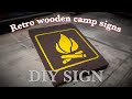 Retro campground sign for decor in log cabin.