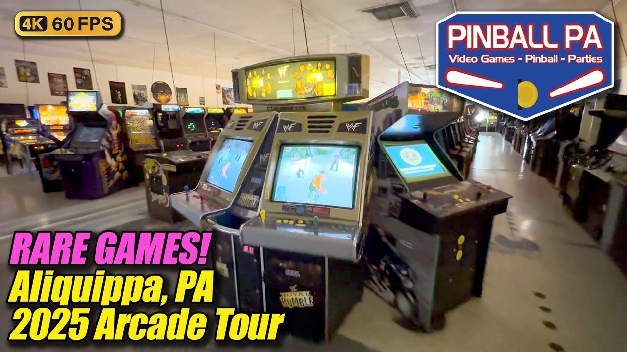 EXTREMELY RARE GAMES! Pinball PA arcade tour (Aliquippa PA), new April 2025 full 4K walkthrough