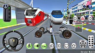 🚙3D Driving Class - 🚦Lambo Car Chassis vs Train🚆 vs Airplane ✈ - Best Android Gameplay screenshot 3