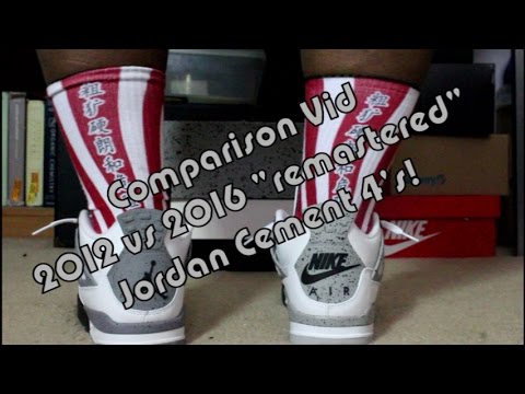 Air Jordan Cement 4 Sneaker Comparison: 2012 vs 2016 "Remastered"