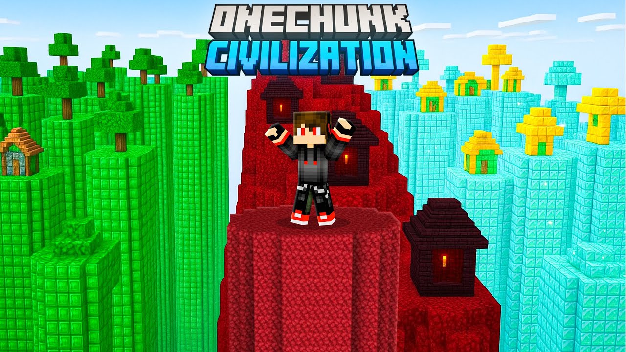 I Got Stuck in One Chunk Civilization in Minecraft..
