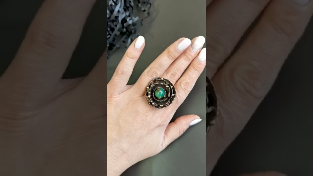 Amalgama Art Jewelry  кольцо из бронзы с хризопразом