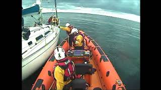 Newbiggin Lifeboat. Service 20th August 2017. Yacht north of Newbiggin