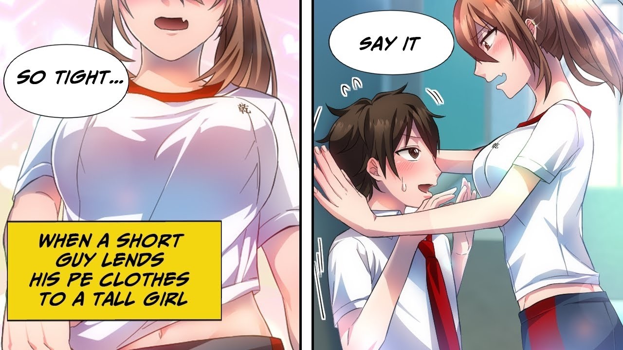 A short guy lends his PE clothes to a tall girl and ends up in a romantic situation!? [Manga Dub]