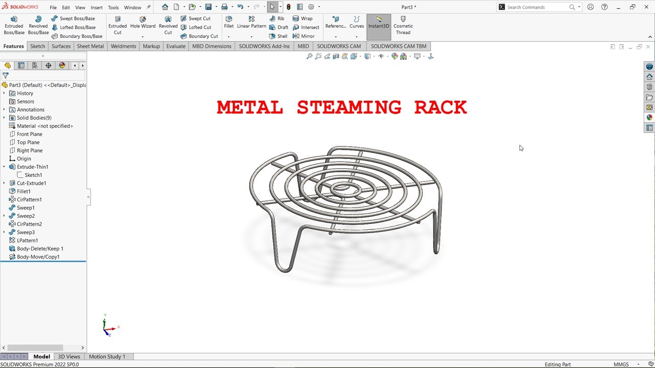Solidworks Rack Design Tutorial SOLIDWORKS TUTORIAL: METAL STEAMING RACK/蒸架#solidworks #nxt #cad # ...