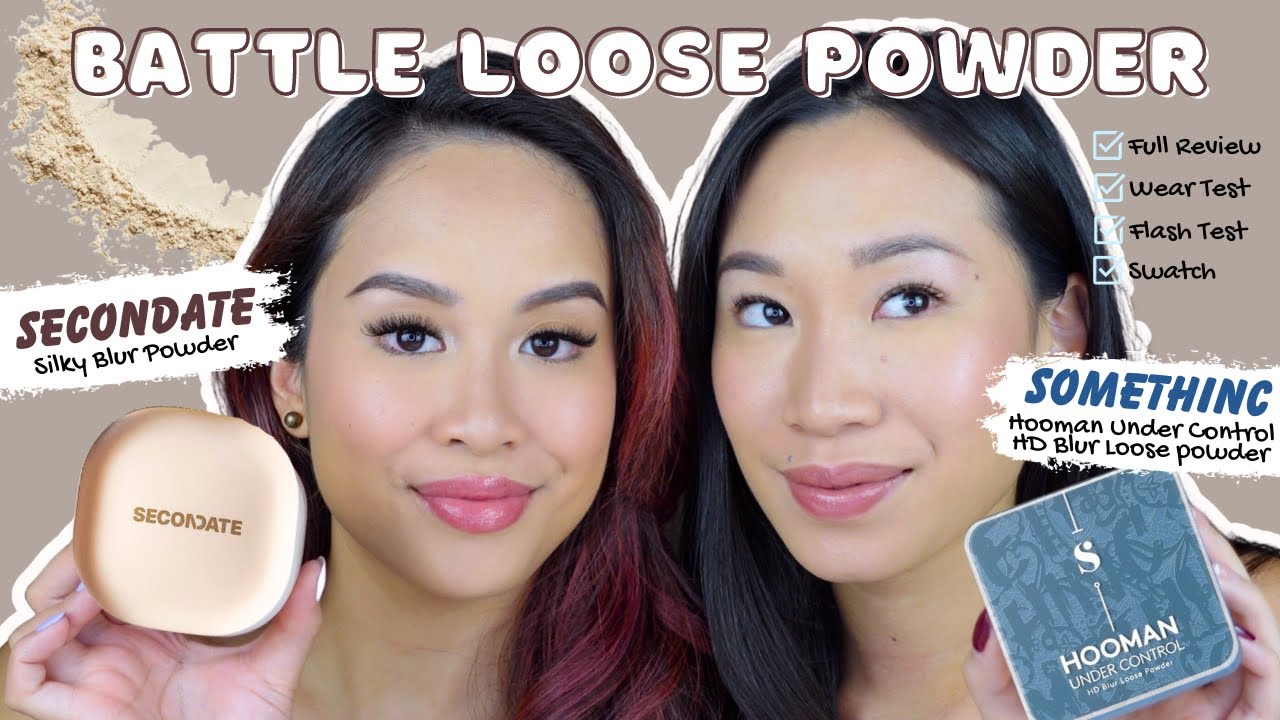 SOMETHINC Hooman Under Cover VS. SECONDATE Silky Blur Loose Powder | BATTLE LOOSE POWDER