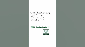 Diction - Denotative Meaning - FPSC English Lecturer - Past Paper Lecturer English FPSC