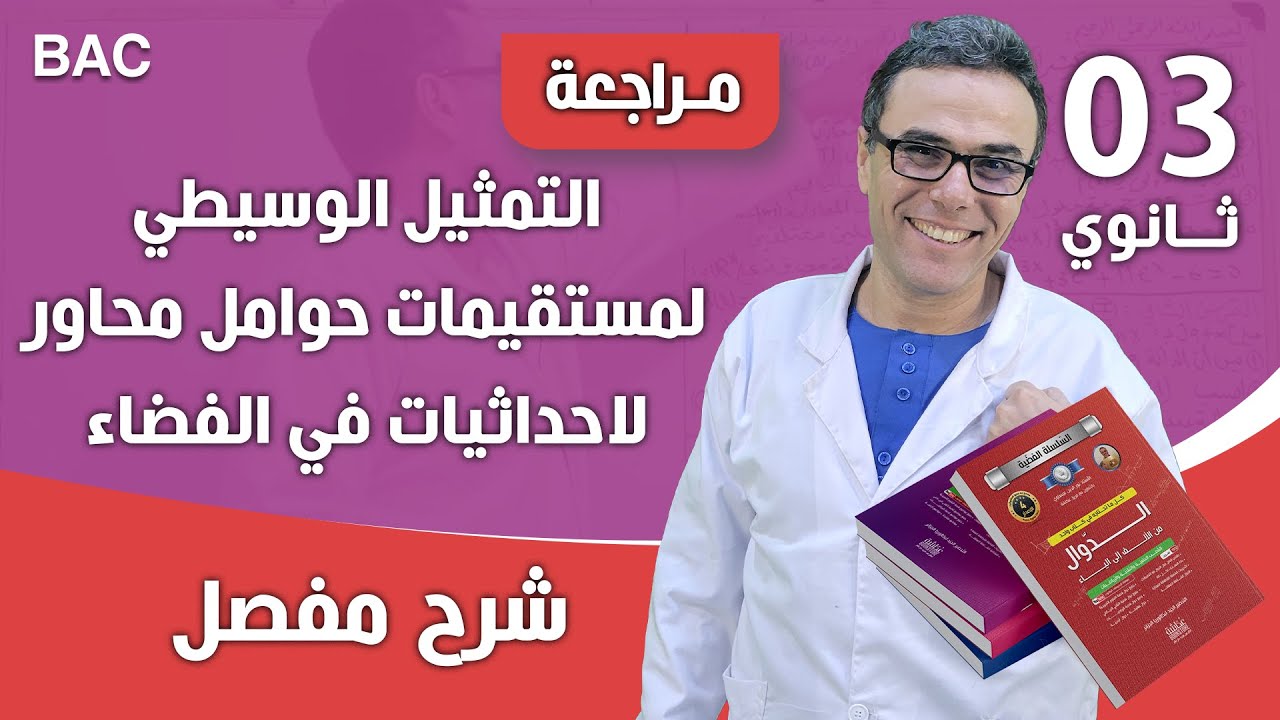التمثيل الوسيطي لمستقيمات حوامل محاور الاحداثيات في الفضاء