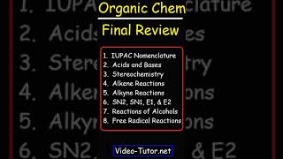 Organic Chemistry 1 Final Exam Review