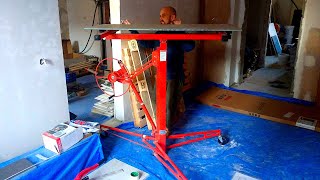 How to use Drywall & Plasterboard sheet Lifter. Panel Lifting. Lift Assembling and disassembling.