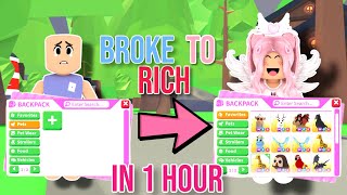 The *BROKE to RICH* Challenge in Adopt Me! (We got a MEGA LEGENDARY!)