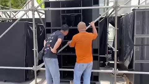 Outdoor Demonstration of Kama 1310 dual 13.5” line array system and K 221 dual 21” subwoofer by TPA