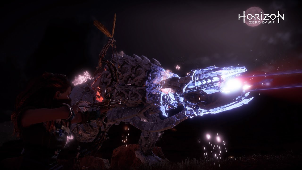 Horizon Zero Dawn Epic Battle And Three Shot Thunderjaw Kill YouTube