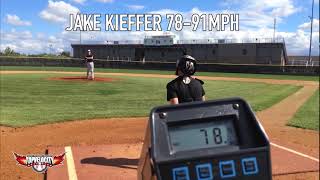 Jake Kieffer Bullpen 78-91mph 3X Pitching Velocity Program