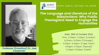'The Language and Literature of the Babylonians: Engaging the Humanities' - Dr Joel Carpenter