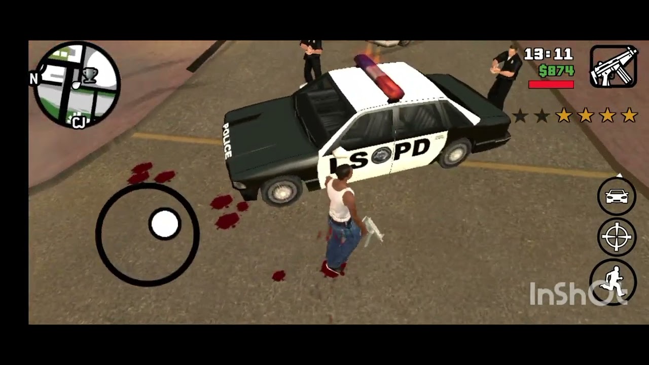 GTA San Andreas Mobile in Carl Johnson Verus level 5 Wanted Part 1