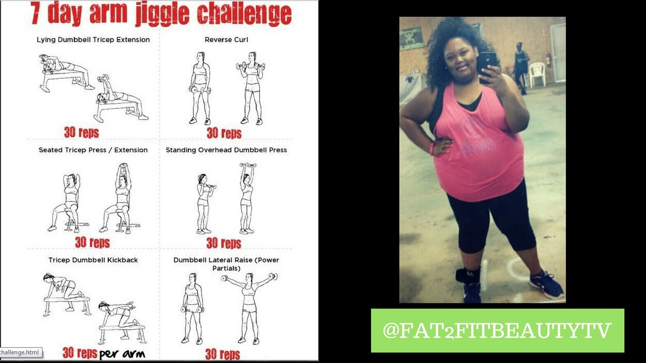 7 Day Arm Jiggle Challenge How To Tone Arms Plus Size