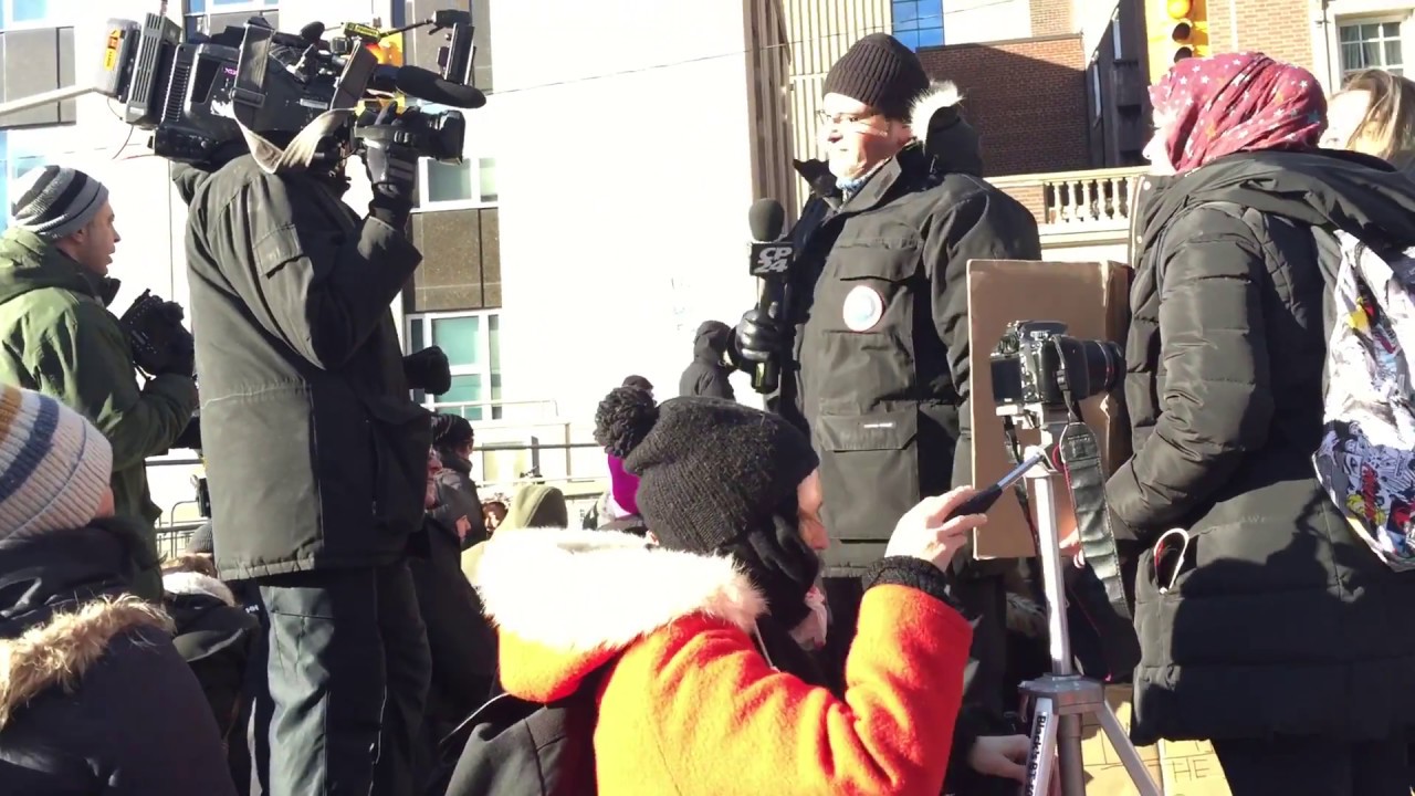 Moment of silence: Anti-Trump Protest at US Consulate in Toronto, Jan 30th 2017.