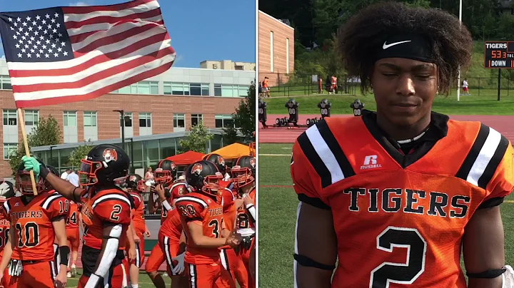 Newton North football captain Clinton Jacobs talks...