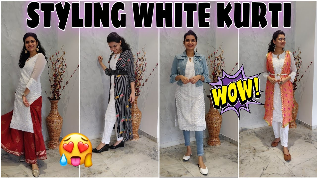 How to Style White Kurti in Different ways | Five Festive Looks |  Simplyshilpi | #AmazonHaul - YouTube