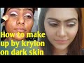 How to make up by krylon on dark skin step by step for beginners#how to use krylon derma for dark sk