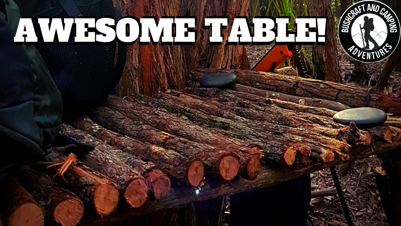 Anyone can build this simple BUSHCRAFT TABLE Learn how! YouTube