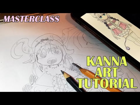 Seni tutorial: Cara menggambar Kanna dari Miss Kobayashi