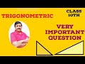 class 10th important question trigonometric with solution  #maths #study #motivation