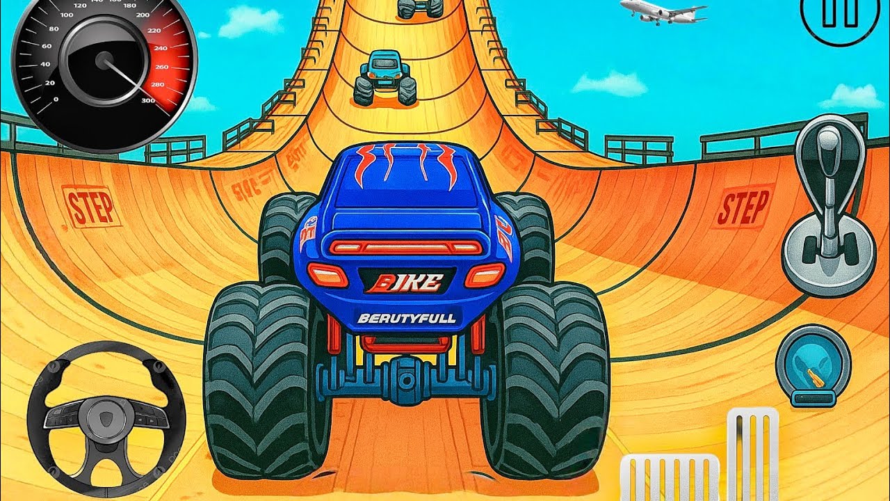Monster Truck Mega Ramp Impossible Driver - 4x4 Utimate Car Stunts GT Racing - Android GamePlay
