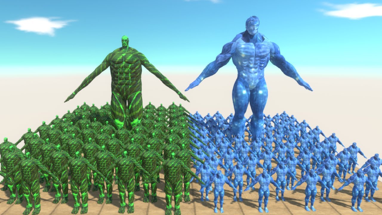 Green Colossal Titan vs Avatar of Armored Titan | Epic Giant Battle – Animal Revolt Battle Simulator