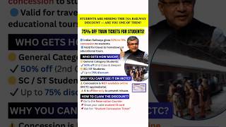 75% Train Ticket Discount for Students 💸 Must Watch!