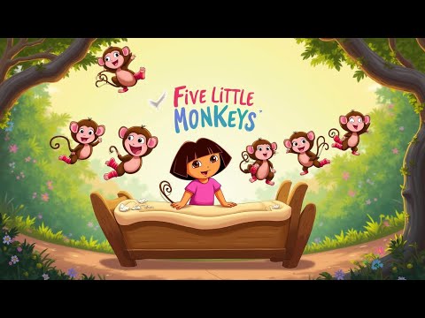 Five Little Monkeys Educational Baby Toddler Video | Video Cho Bé | Video Anak | Nursery Rhymes