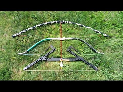 Стрельба из лука на дальность Сравнение самодельных луков - YouTube