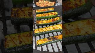Grilled Zucchini on the Santa Maria 🔥 #bbq #recipe #grilling #openfire