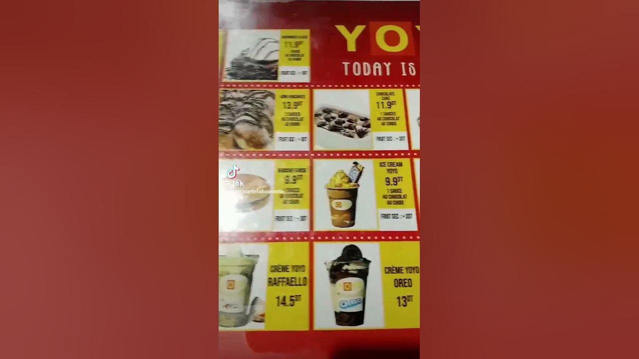 yoyo food mrezga Hammamet 💕🥰 le menu 💕 YouTube