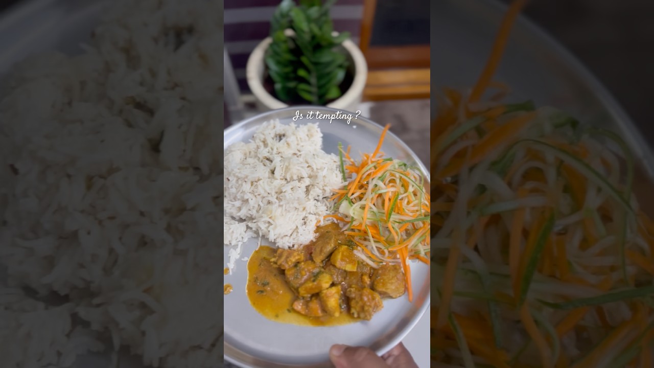 Thengai paal sadam.Tempting combo to try. #coconutrice #chickencurry #thengaipaalsadam #lunchrecipe