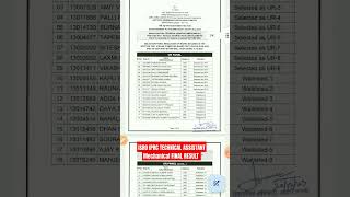 ISRO IPRC TECHNICAL ASSISTANT Mechanical FINAL RESULT RELEASED#isro#iprc mechanical @NpcilTechnical