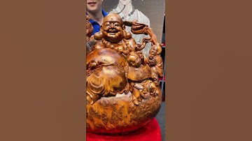 Di lặc ngồi bao tiền nu ngọc am siêu đẹp #tượng_phong_thủy #tuonggonguyenhong #điêukhắcgỗ #phật