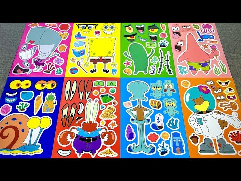 SpongeBob SquarePants PaperDIY Sticker Book 🧽 SpongeBob, Patrick & Squidward ASMR 스폰지밥 네모바지