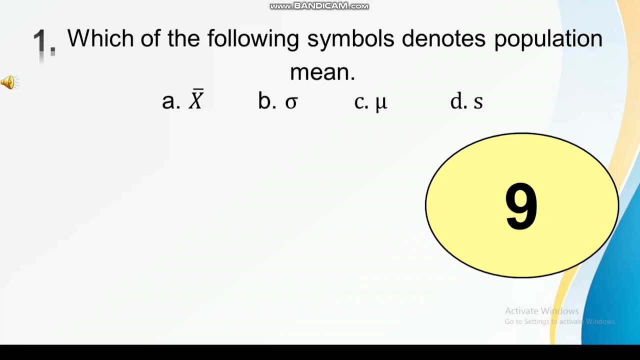 Statistics and Probability Quiz 1.0
