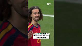 Cucurella volley to force the own goal! Spain lead Saudi Arabia 4-0