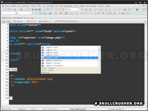 PHP'de Gelişmiş Bir Captcha Uygulaması Yaparak, Doğruluğunu Kontrol Ettirmek # Skullcrusher.org