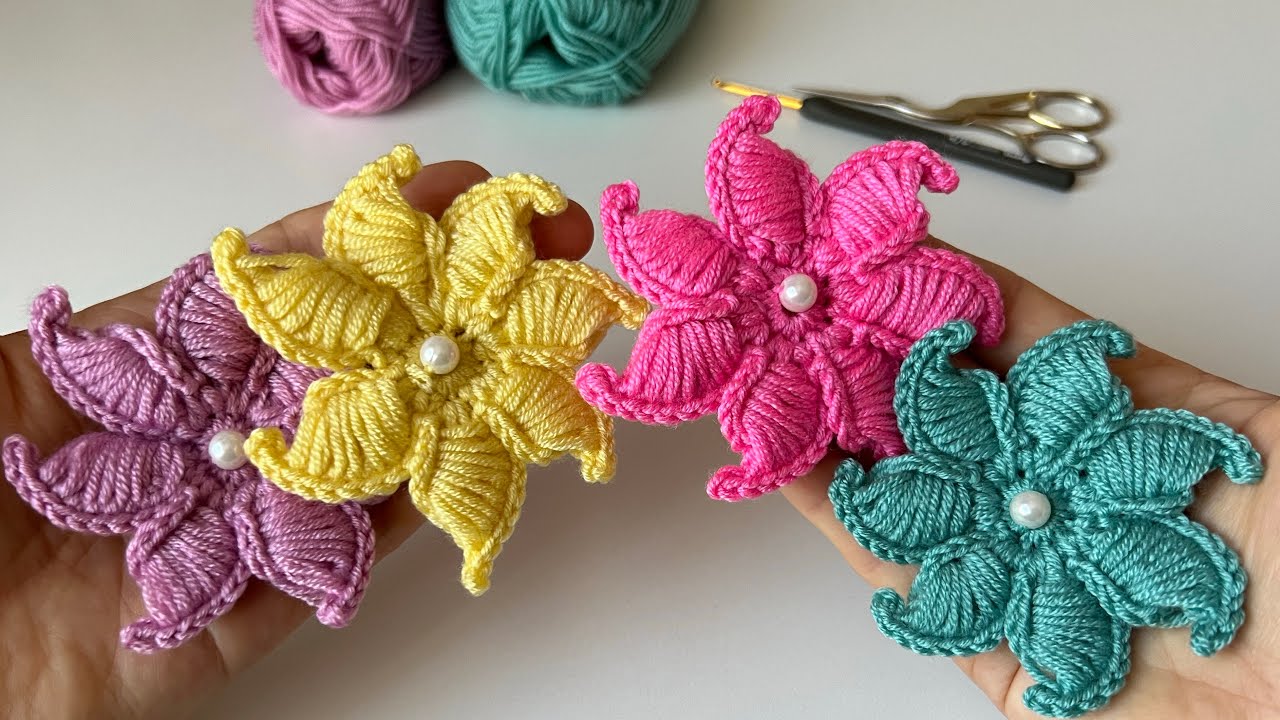 Вау!!!! ОЧЕНЬ СЛАДКО 🌹 Легкий узор розы крючком для начинающих 🌺 РОЗА КРЮЧКОМ
