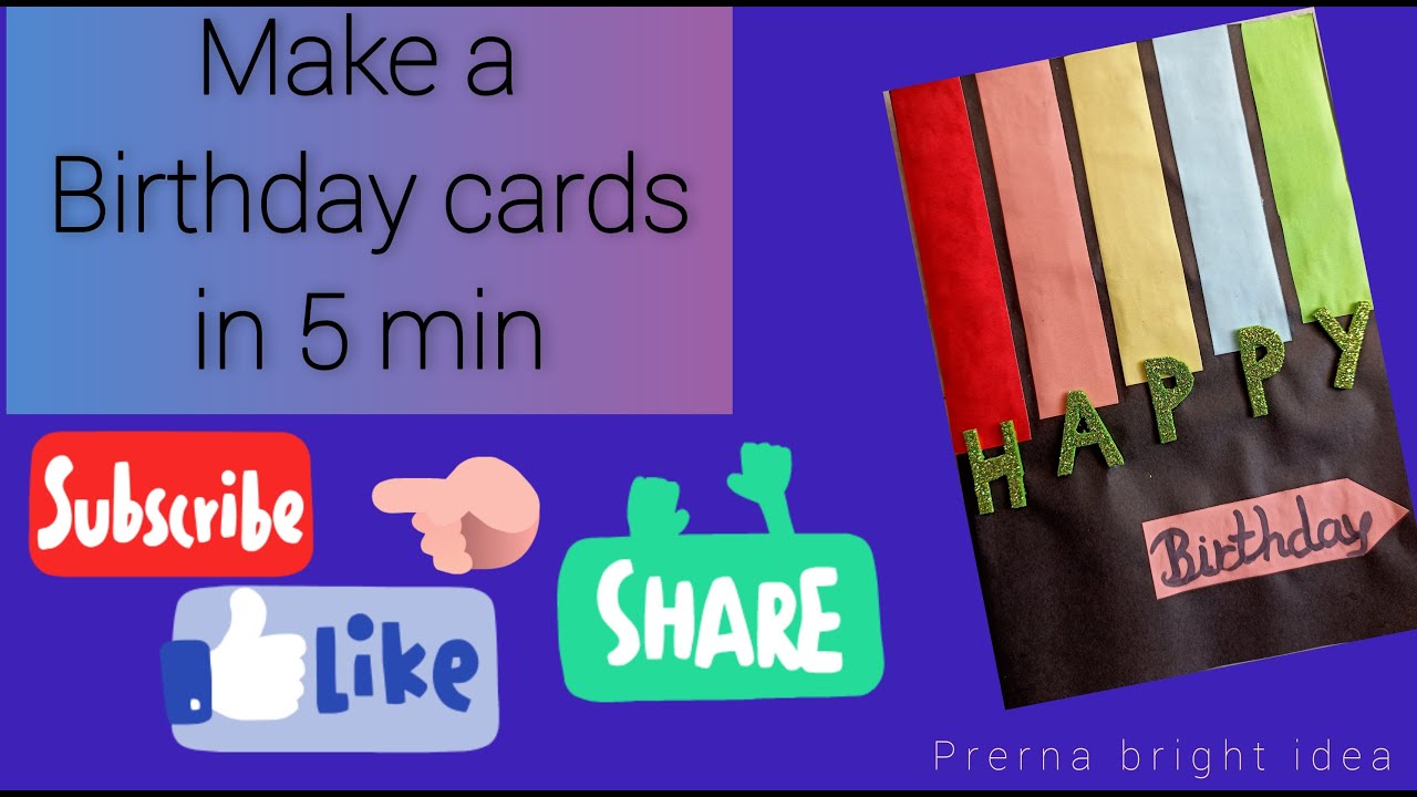 How to create Happy birthday card / Greeting Cards. YouTube