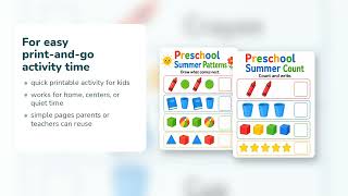 Preschool Summer Fun Pages Summer Activities for Preschoolers Printable PDF Etsy 15