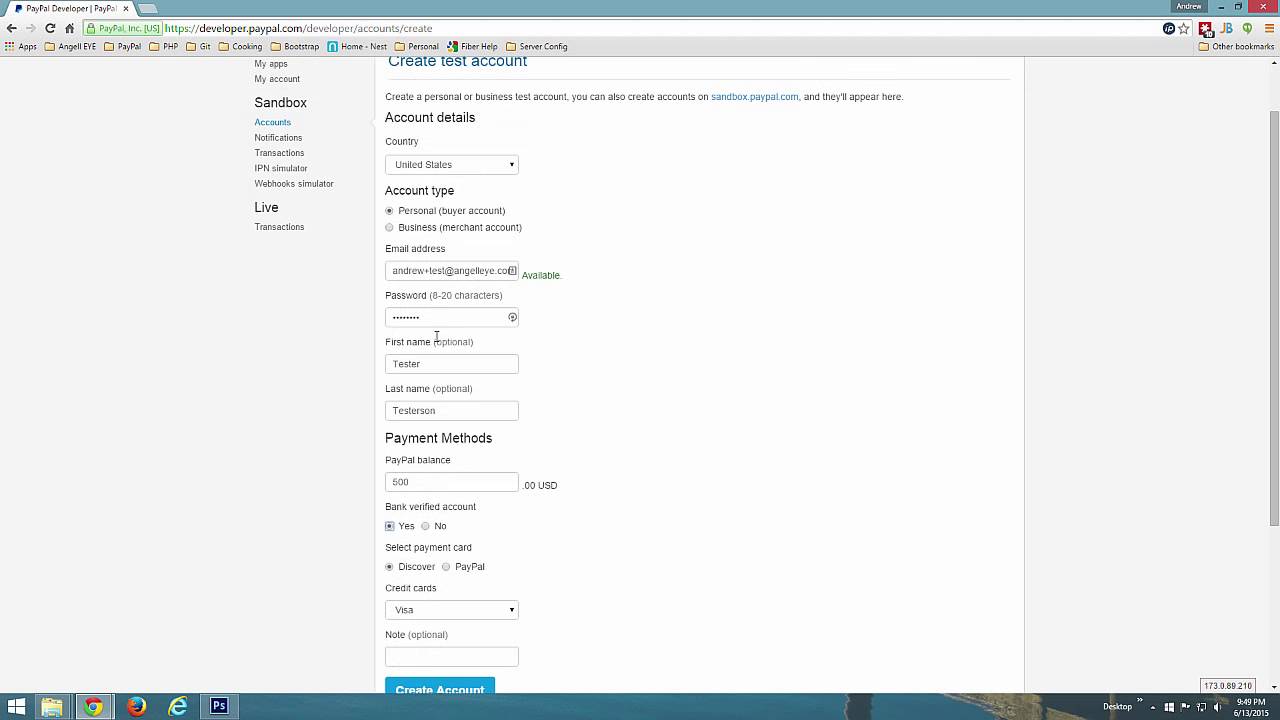 How to Create PayPal Sandbox Account YouTube
